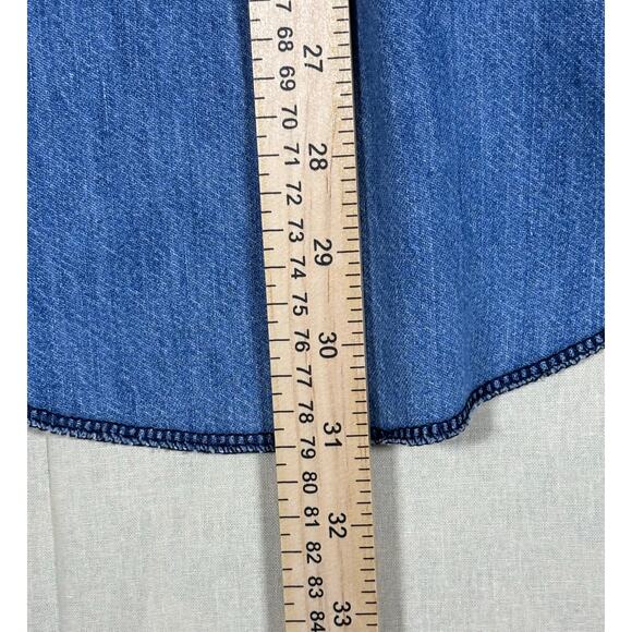 Wrangler ProGear Denim Western Shirt USA Made 15x33 Long Tail Stain - Picture 7 of 16